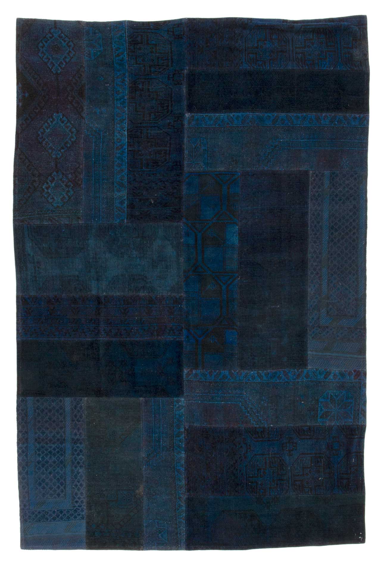 Patchwork Carpet Blue 204x310