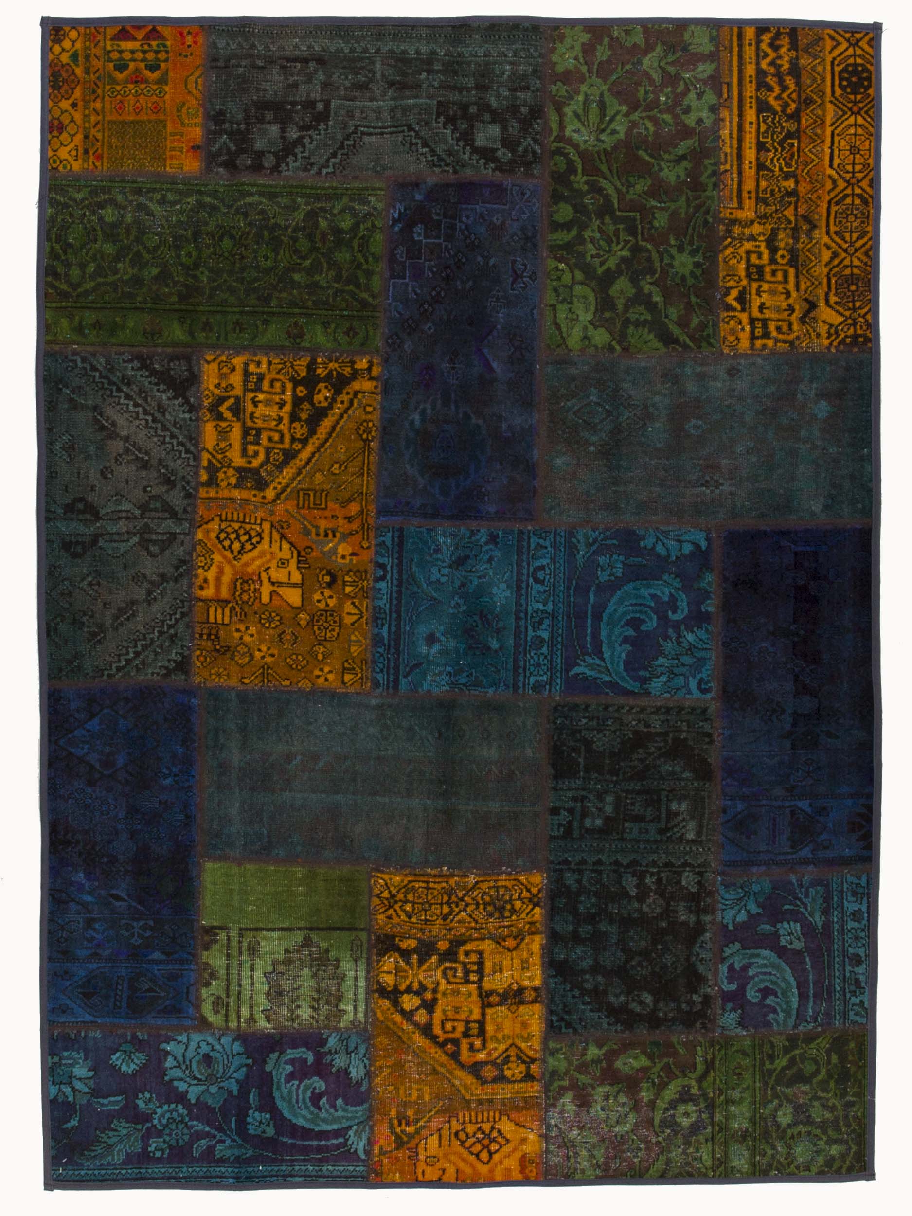 Patchwork Carpet Blue 170x230