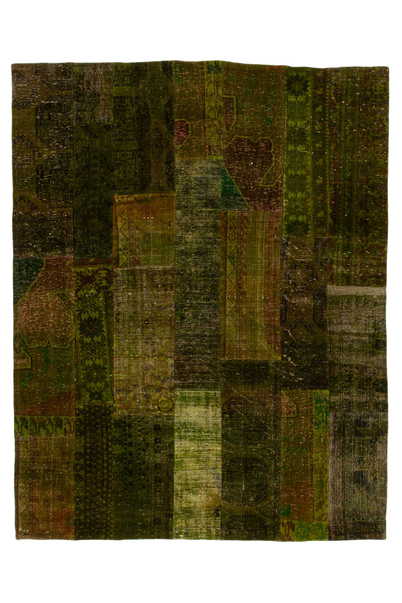 Patchwork Carpet Green 205x260