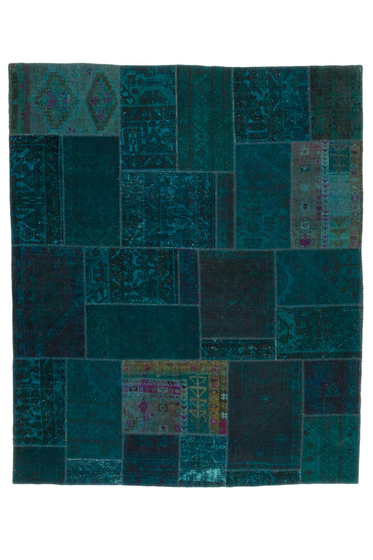 Patchwork Carpet Turquoise 255x305