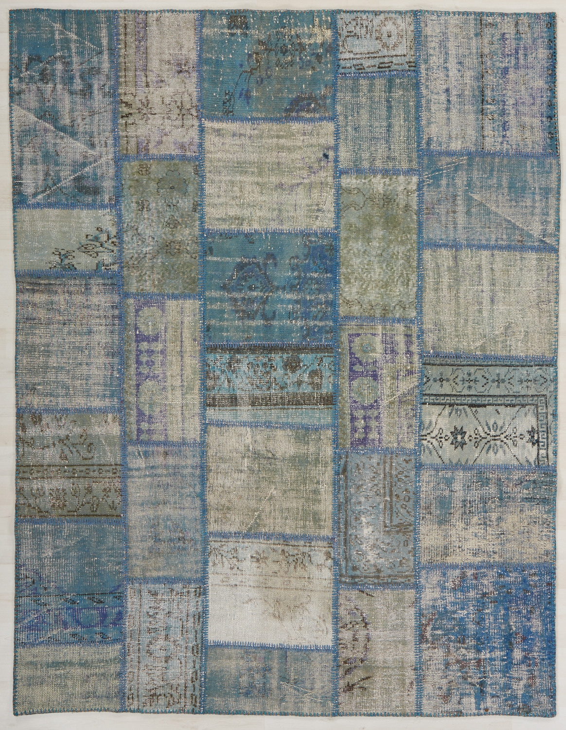 Patchwork Carpet Blue 198x258