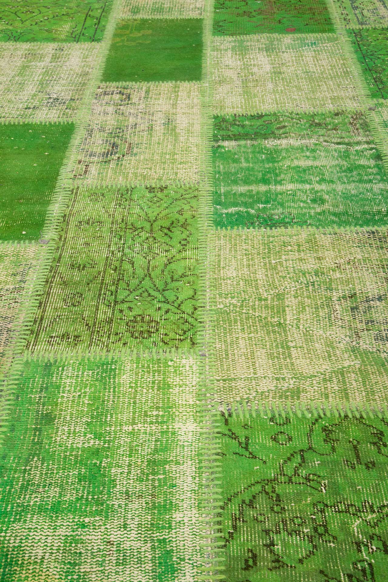 Patchwork Carpet Green 198x307