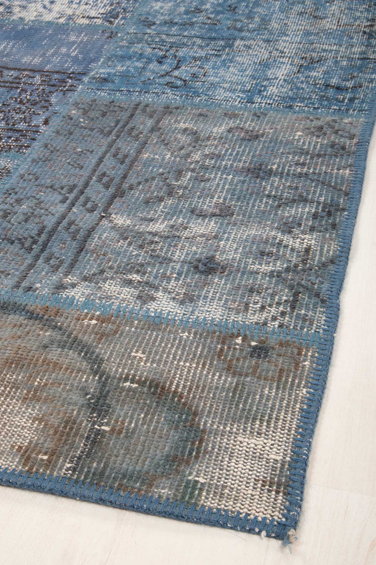 Patchwork Carpet Blue 140x200