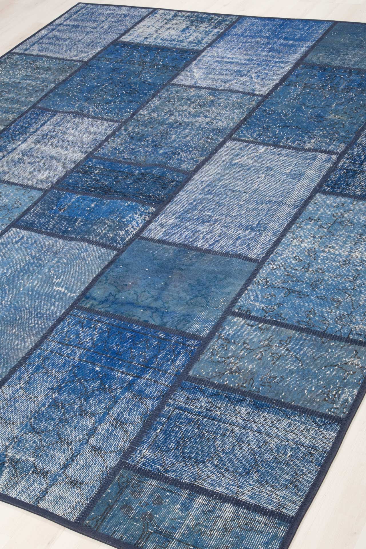 Patchwork Carpet Blue 250x295