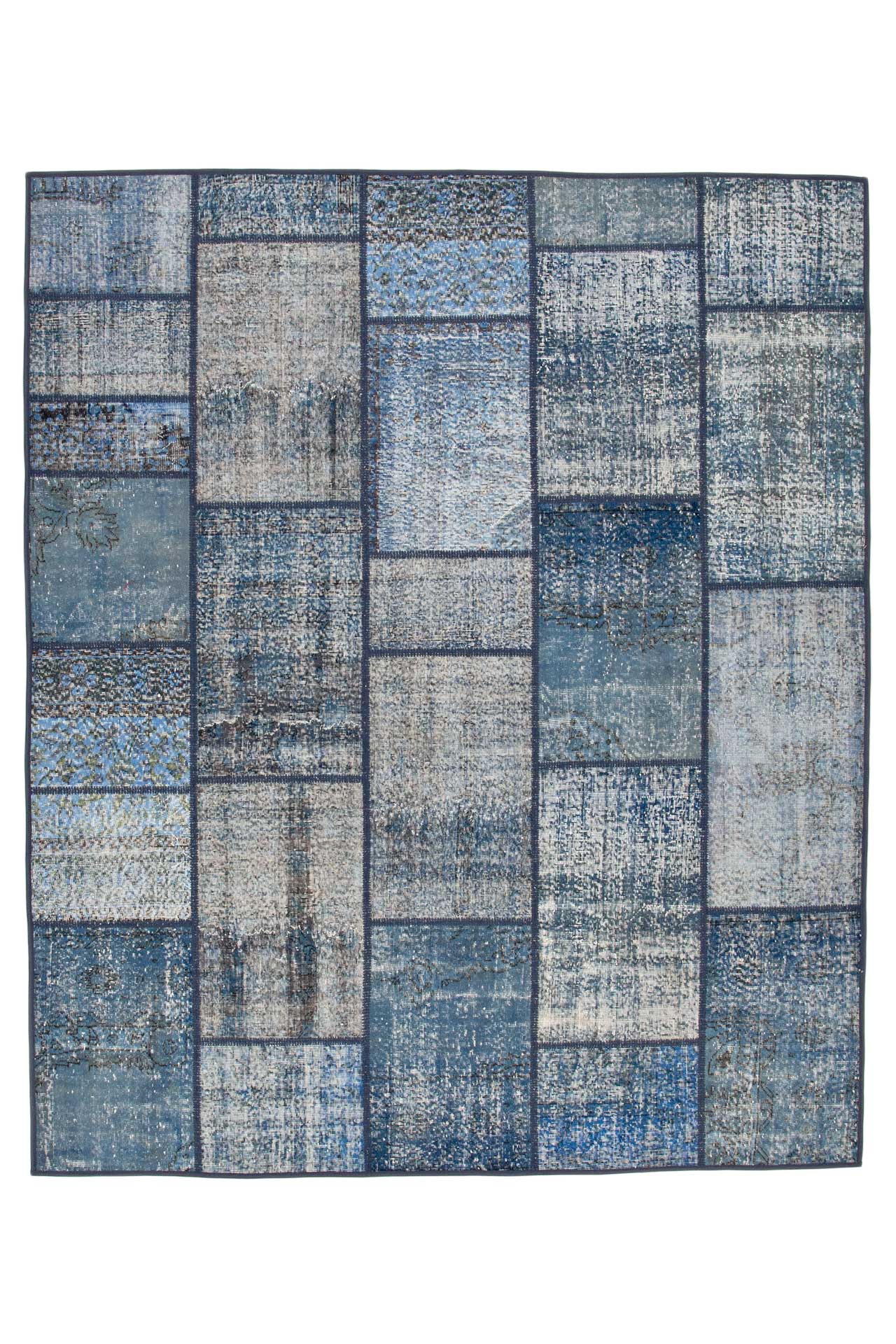 Patchwork Carpet Blue 253x301