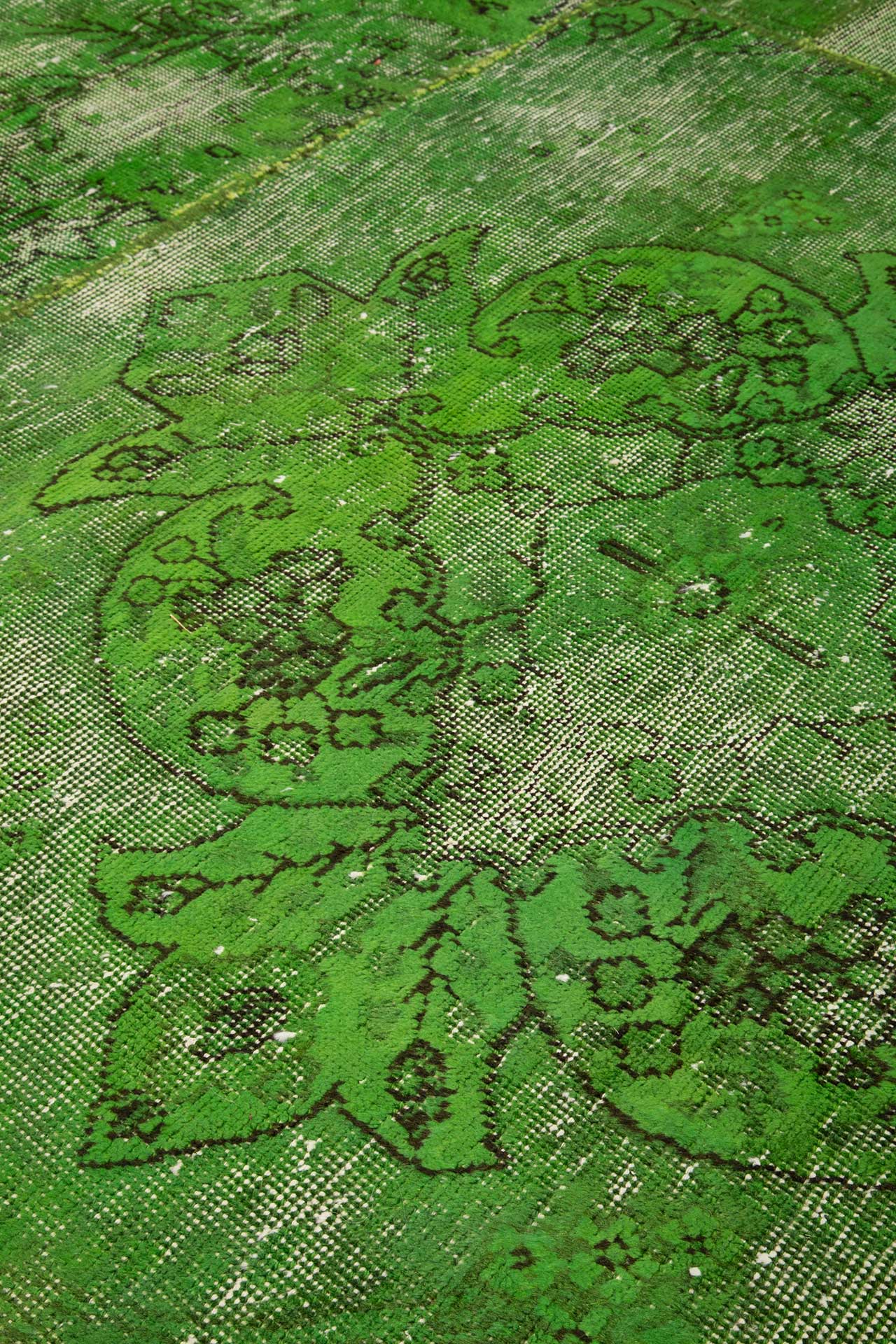 Patchwork Carpet Green 250x300