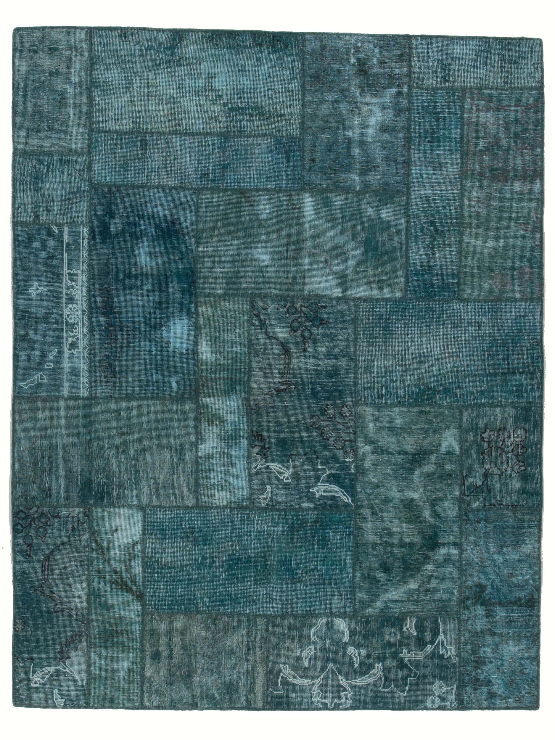 Patchwork Carpet Turquoise 175x225