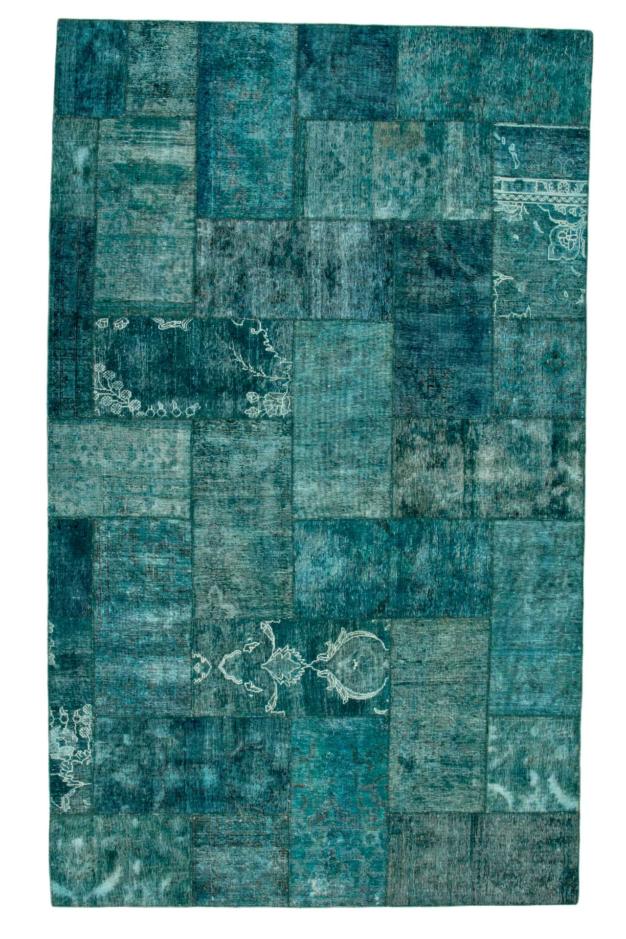 Patchwork Carpet Turquoise 225x370