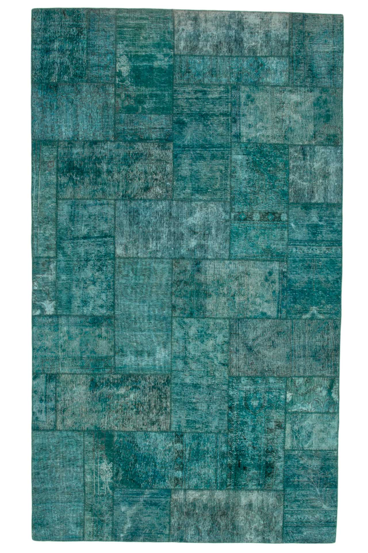 Patchwork Carpet Turquoise 220x379