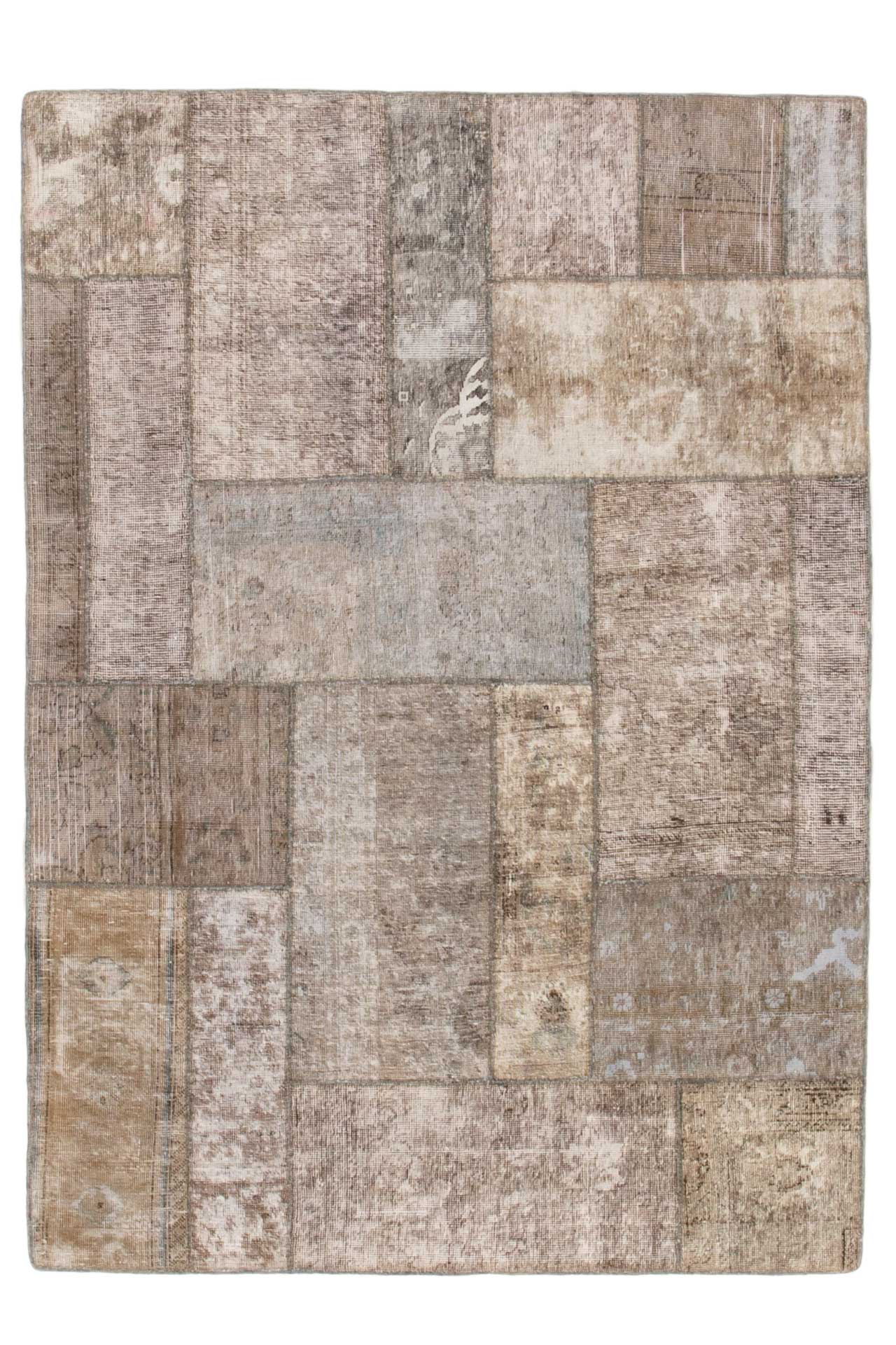 Patchwork Carpet Beige 146x206
