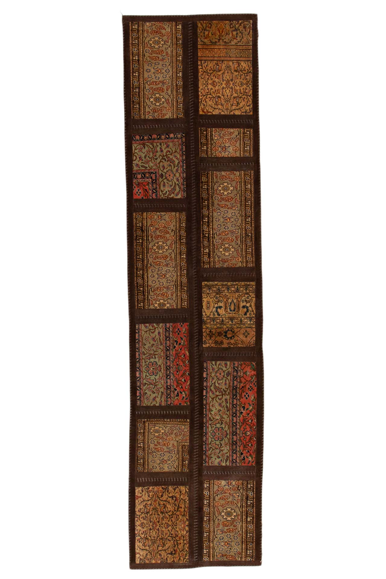 Patchwork Carpet Brown 75x308