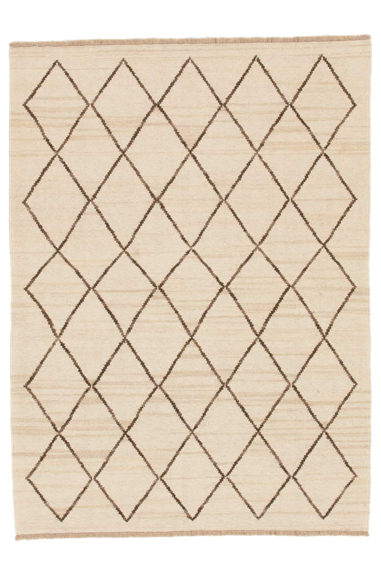 Kilim Moroccan Design White 147x200