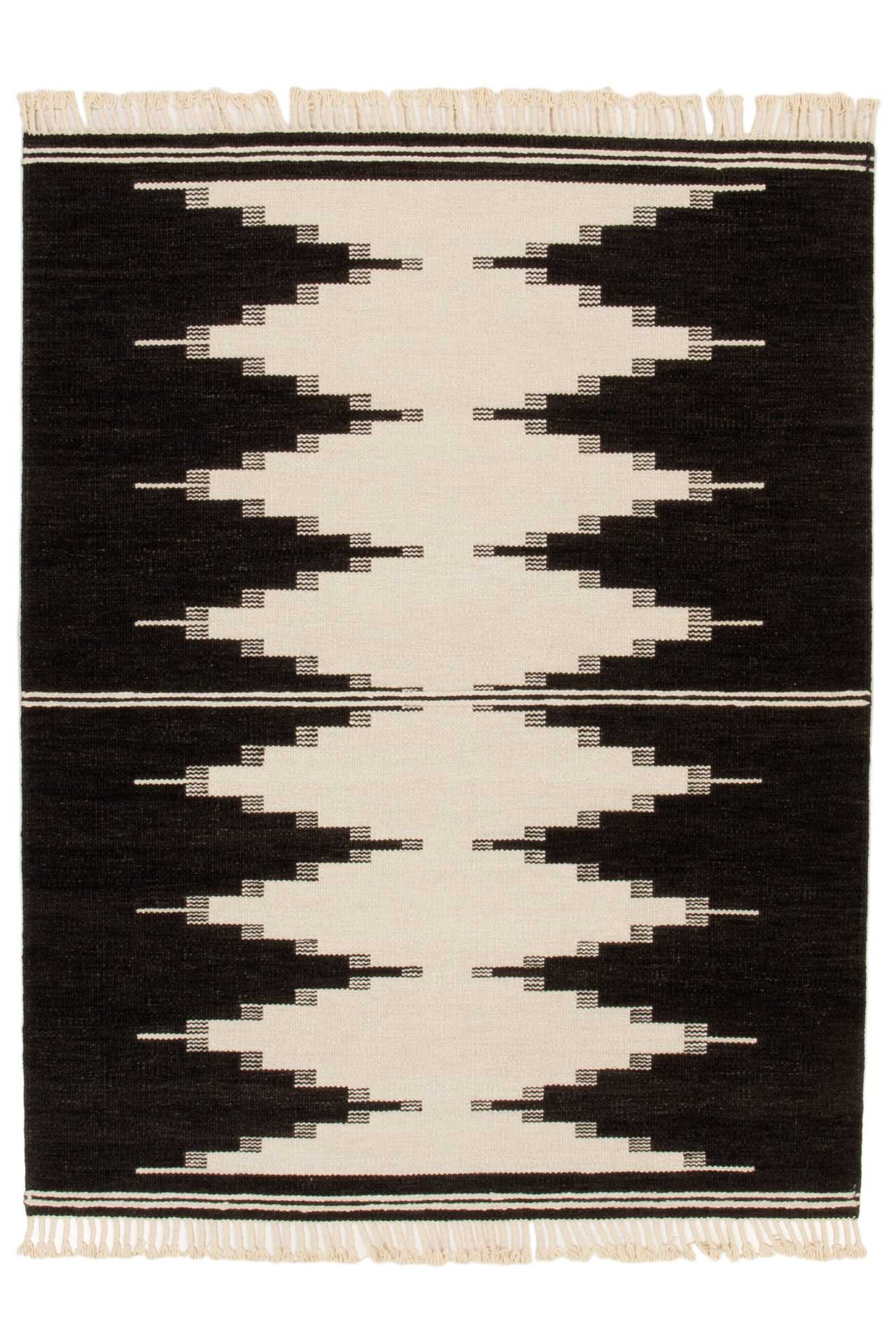 Kilim Modern Black & White 175x228