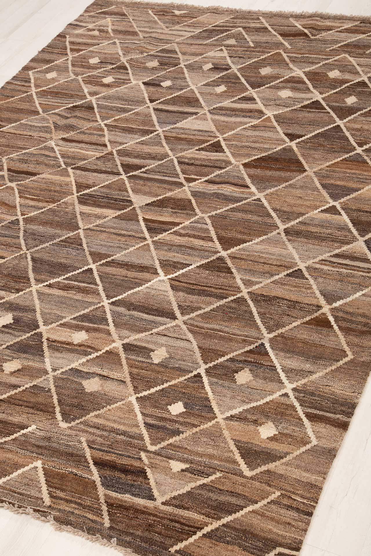 Kilim Moroccan Design Brown 181x253